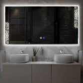 Specchio LED Rettangolare | Pulsanti touch | Funzione anti-appannamento | Luce bianca neutra - Reyze Serie Good Vibes Modello 4